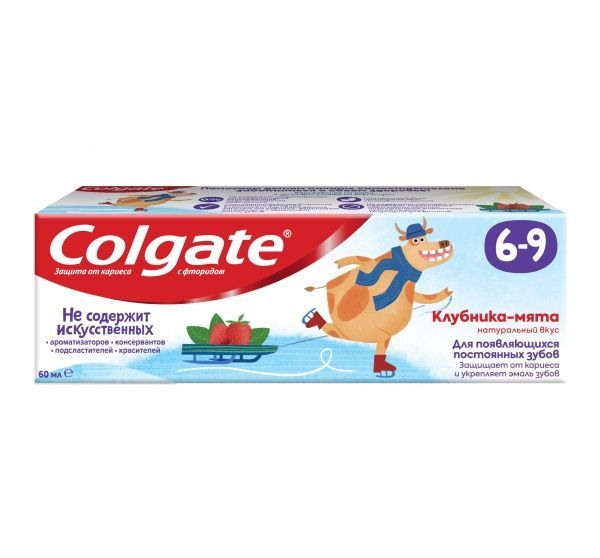 Детская зубная паста Colgate с фтором Клубника-мята от 6 до 9 лет 60 мл