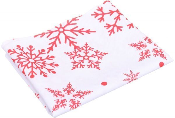 Раннер новогодний красные снежинки 40x150 см белый с красным ІТА ДРІМ 