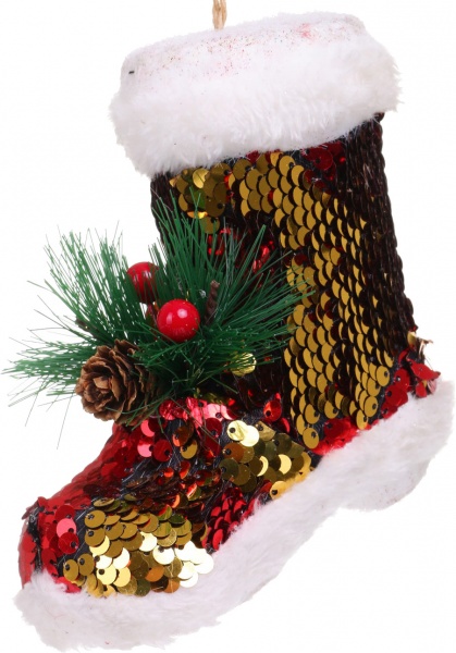 Декоративна підвіска Чобіт з декором 12x12 см HF20Y2-01 червоний