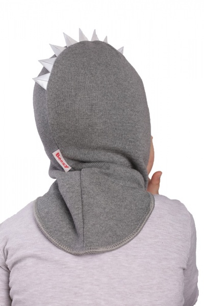 Шапочка детская для мальчика Beezy Дино р.50-52 серый меланж 1715 