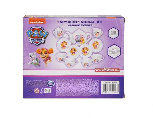 Набір Paw Patrol Чайний сервіз Дружнє чаювання 12 предметів 121684