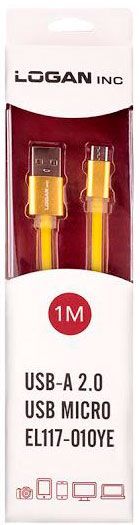 Кабель Logan USB – microUSB 1 м жовтий (EL117-010YE) 