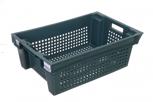 Ящик Полімерцентр поворотный 180 перфорированный 600х400х200 мм тип 3 темный