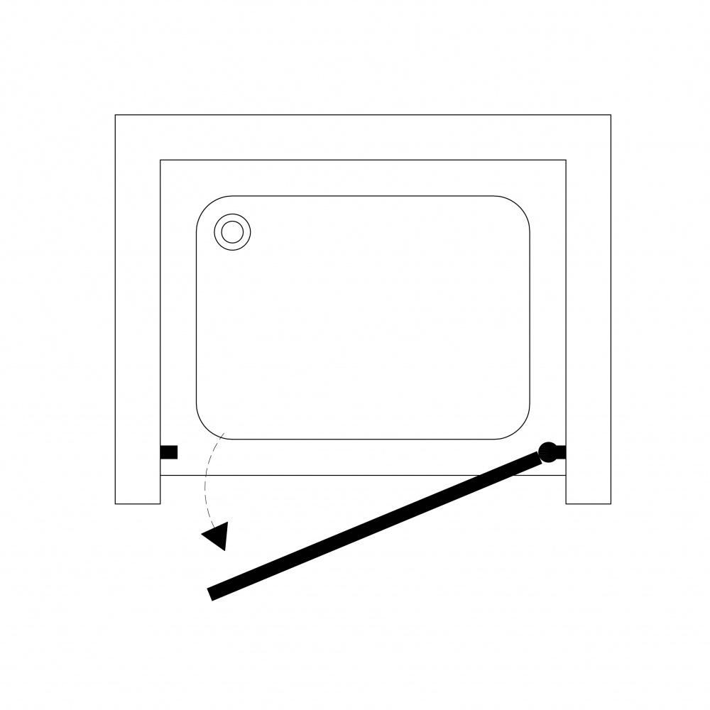 Душевые двери Koller Pool NS90GB NEON односекц. распашная Black 900x1900 мм стекло grape