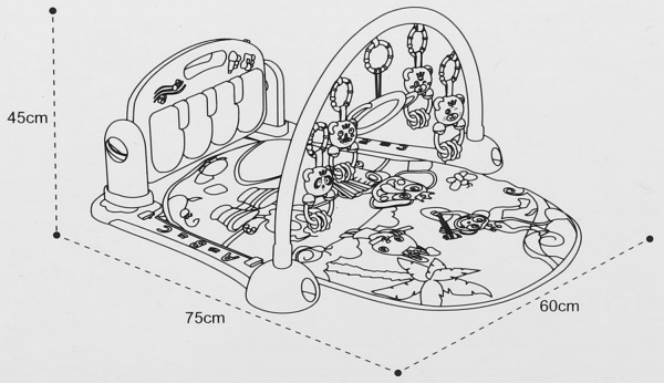 Розвивальний килимок-піаніно Hang Wing 50х7.5х37 см HW19036578