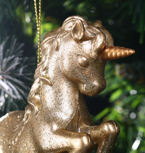 Подвеска Единорог 2 6х12х3 см золото