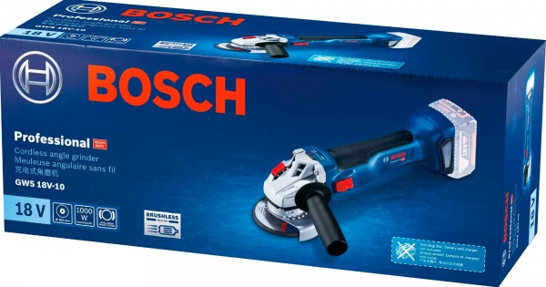 Болгарка (угловая шлифмашина) Bosch Professional GWS 18V-10 06019J4002