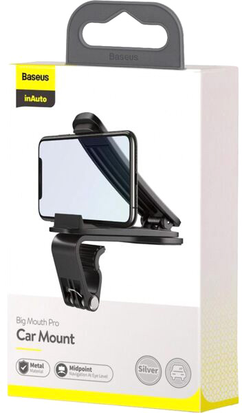 Тримач для телефона Big Mouth Pro Car Mount Silver BASEUS SUDZ-A0S срібний