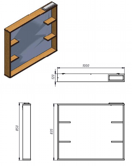 Зеркало настенное ЮВЕНТА Brooklyn белое (BrМ-100)