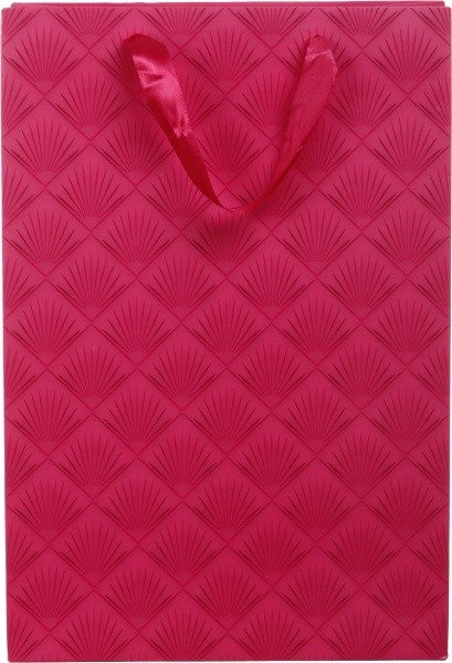 Пакет подарочный SuperL пл D-1144 розовый узор ромбики с лаком