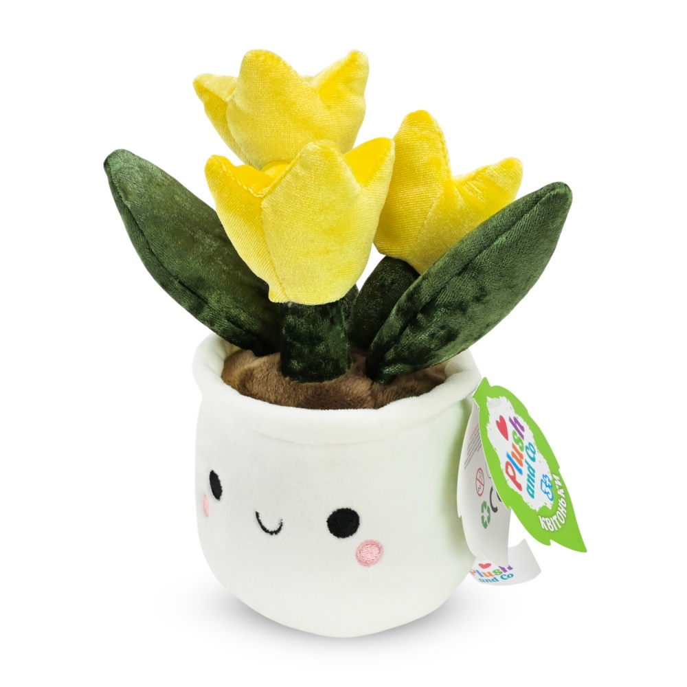 М'яка іграшка Plush and Co Квітоньки тюльпан 10х10х20 см жовтий із білим PLC25052
