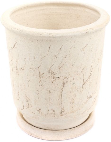 Горщик шамотний Відерний 129 круглий 18л кремовий 