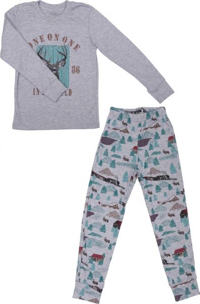 Пижама для мальчиков Фламинго р.128 серый 