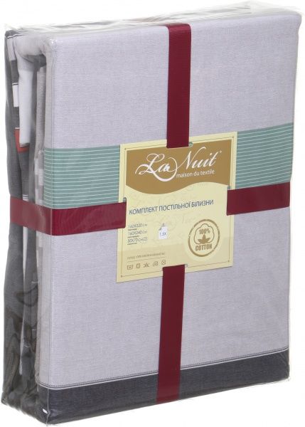 Комплект постельного белья Green Stripes 193 TC 1,5 серо-зеленый La Nuit 