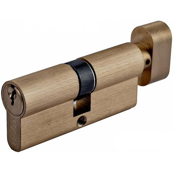 Циліндр MVM Р6Е 30x30 ключ-вороток 60 мм матова латунь