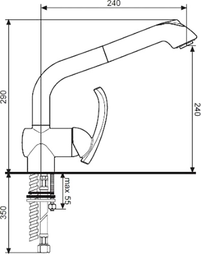 Смеситель для кухни Emmevi Rubinetterie Dacota CR73066