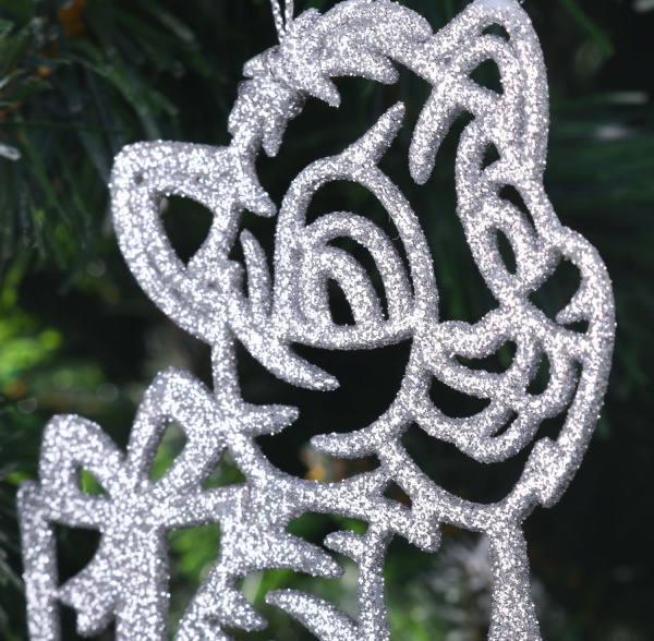 Підвіска Тигрик з подарунком 2Д 12х12 см срібний