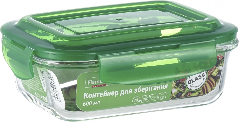 Контейнер для хранения Flamberg Original Rectangular Green 600 мл