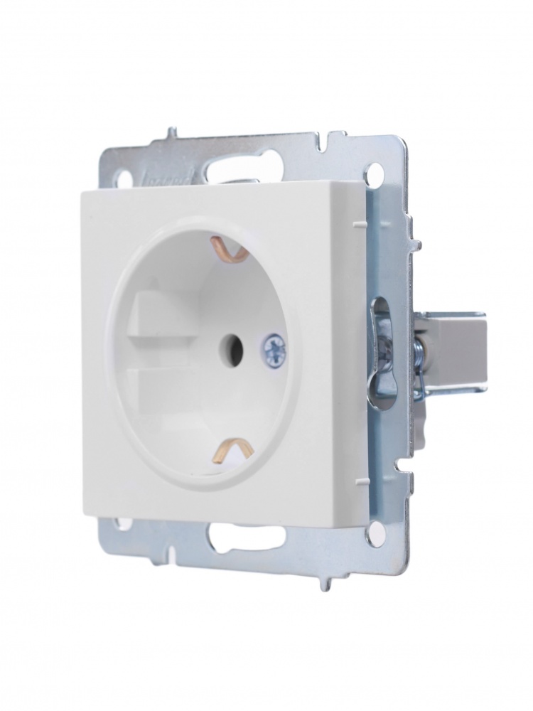 Розетка 1 із заземленням Lezard Vesna IP20 білий 742-0288-124B