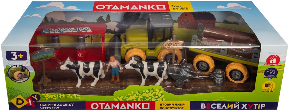 Ігровий набір OTAMANKO Веселий хутір (трактор і молочна ферма з коровами) 532.01.59