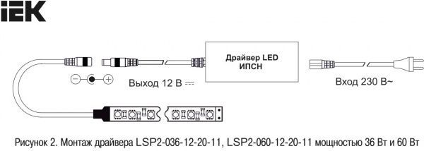 Драйвер IEK 12 В 36 Вт IP20 LED ИПСН LSP2-036-12-20-11 ECO