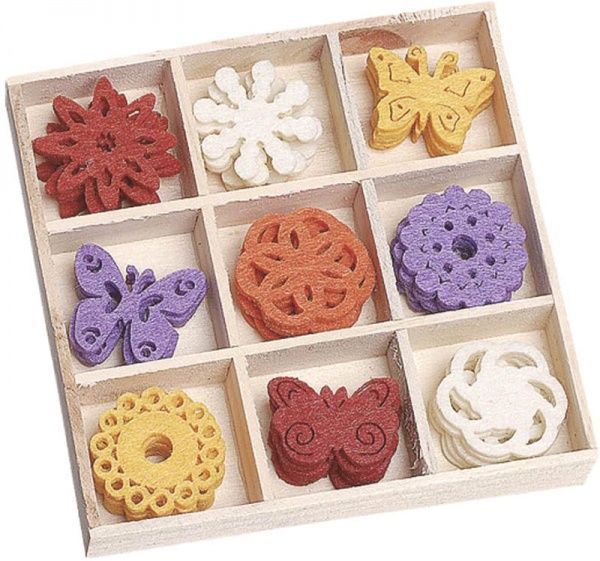 Декоративний виріб з фетру Метелики 45 шт. різнокольоровий, 218001216 10,5х10,5 см