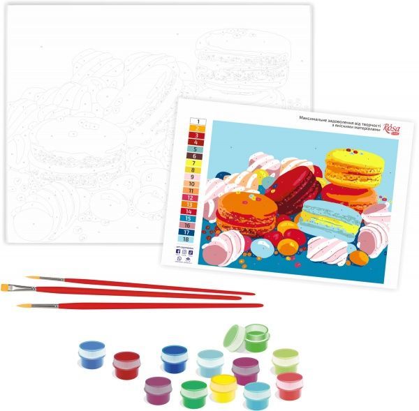 Картина за номерами Sweet Macaroons 35x45 см Rosa Start 