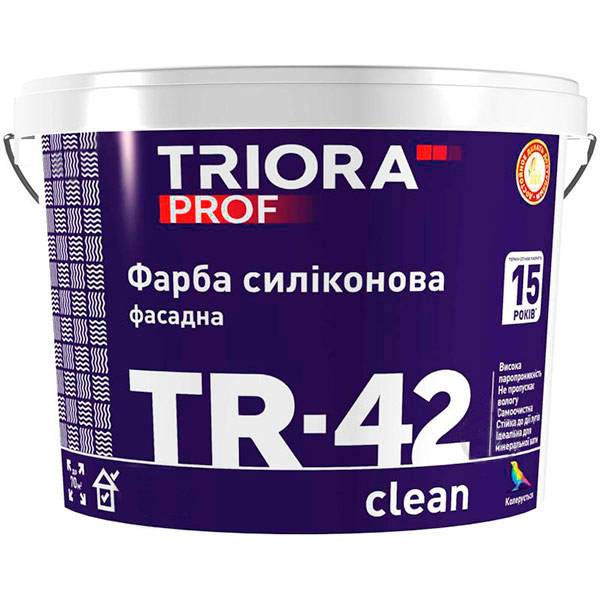 Фарба фасадна силіконова Triora силіконова TR-42 clean білий 5л 