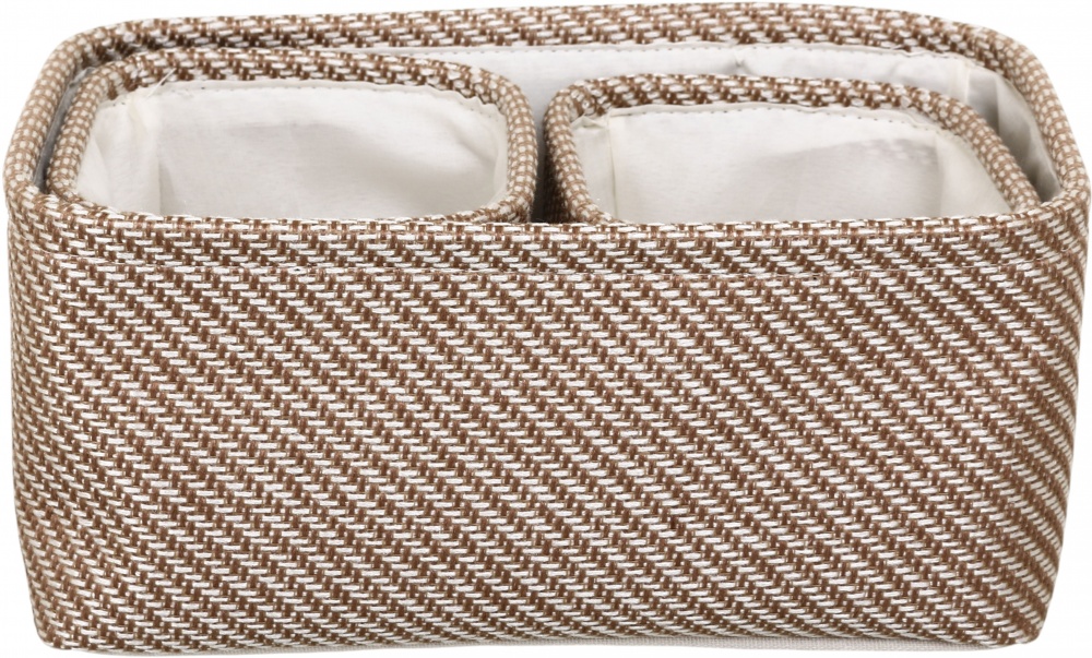 Набор корзин 3 шт. Raffia, беж , 30x20x13cm , 18x14x12cm x 2шт Sensio