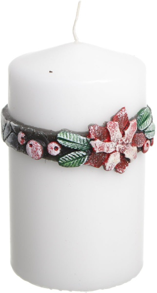 Свічка Циліндр декоративна Шарф білий 70x120 Pako-If