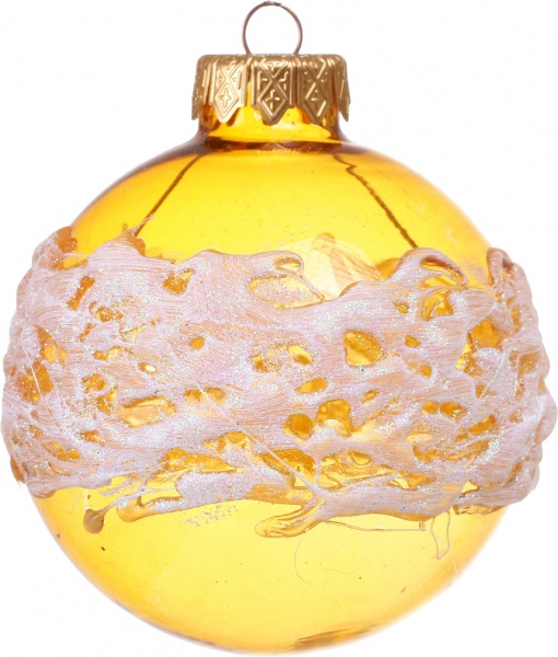 Шар новогодний с лепными элементами d 80 мм красный