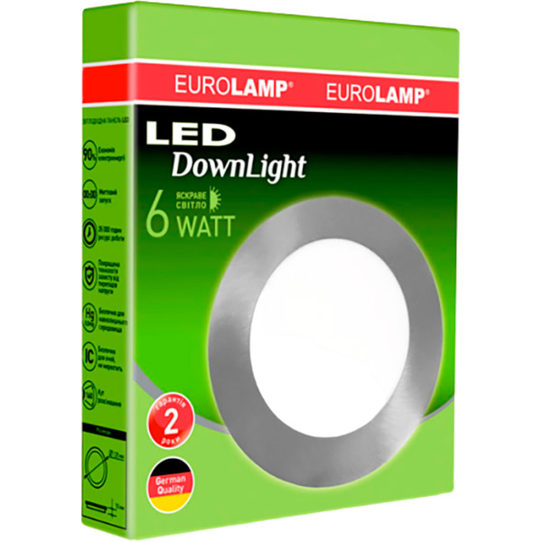 Светильник точечный Eurolamp Downlight LED-DLR-6/4(silver) 6 Вт 4000 К серебряный 