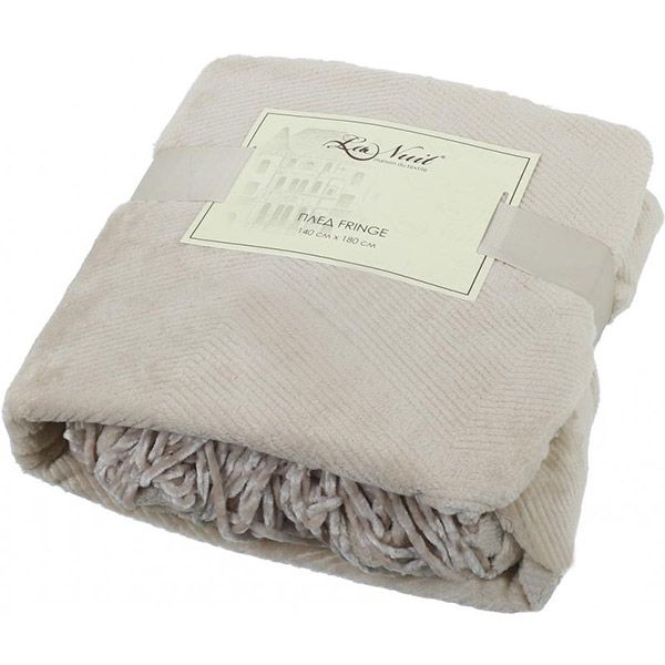 Плед La Nuit Fringe 140x180 см бежевый