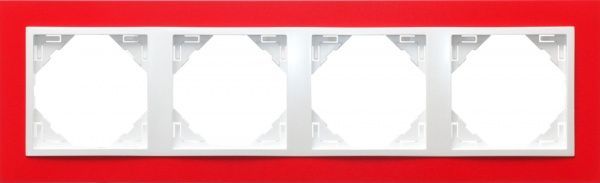 Рамка чотиримісна Efapel ANIMATO Logus універсальна червоний/металік крижаний 90940 TVG