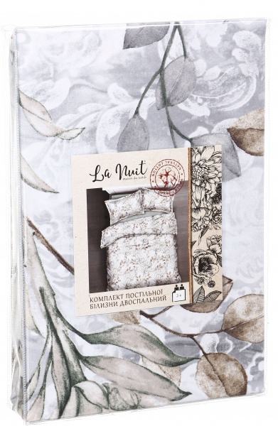 Комплект постельного белья Milassa 2 белый с принтом La Nuit (без простыни) 