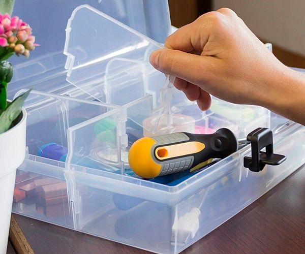 Органайзер для дрібних деталей для метизів Prosperplast прозорий (400x298x85) 6 секцій (NUN16) 16