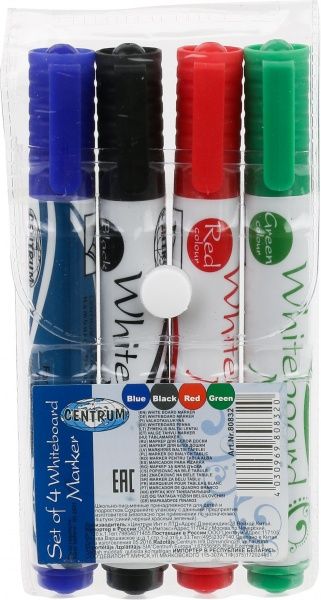 Набір маркерів Centrum для дошки 2-5 мм 4 шт. 80832 80832 різнокольоровий 