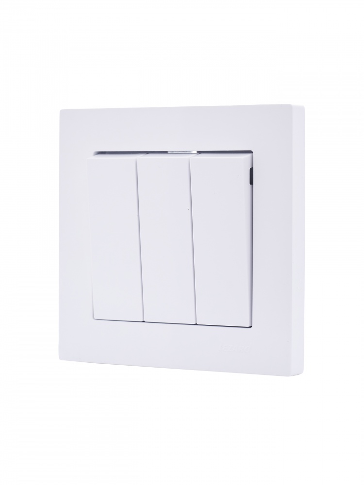 Выключатель трехклавишный Lezard Vesna белый 742-0288-109