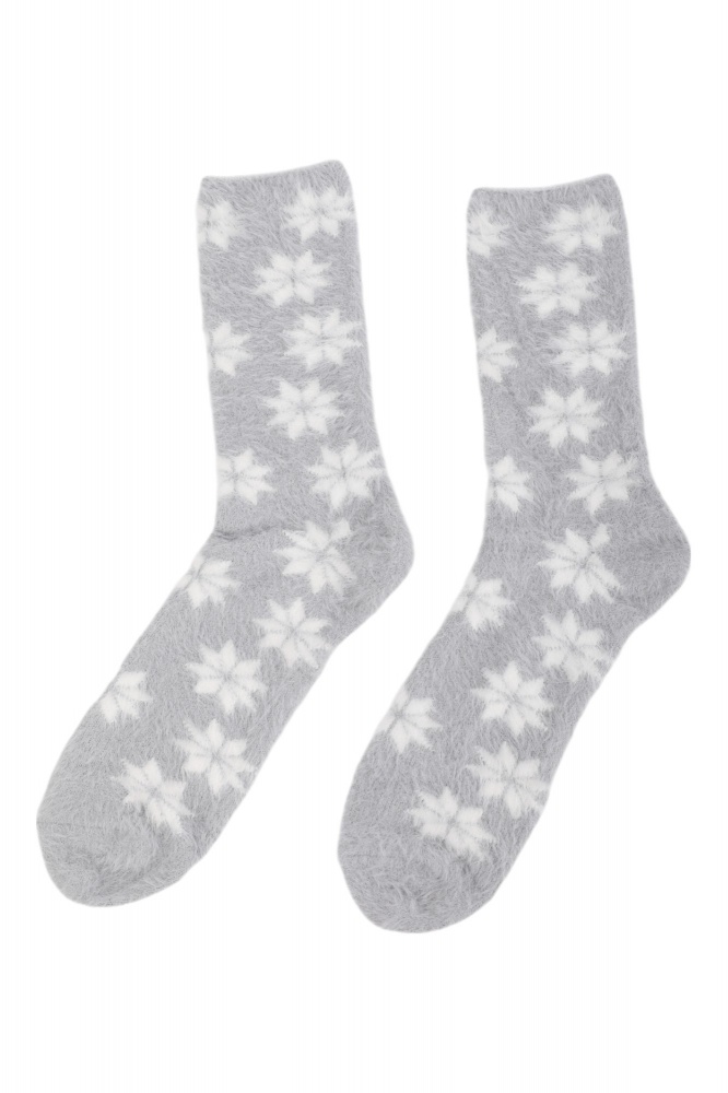 Шкарпетки жіночі La Nuit Home Сніжинки р.one size світло-сірий