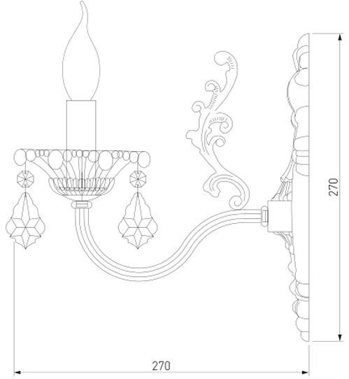 Бра Strotskis Joanna 1x60 Вт E14 антична бронза 3281/1 