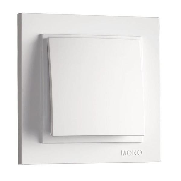 Вимикач одноклавішний Mono Electric Despina без підсвітки 10 А 250В білий 102-190025-100