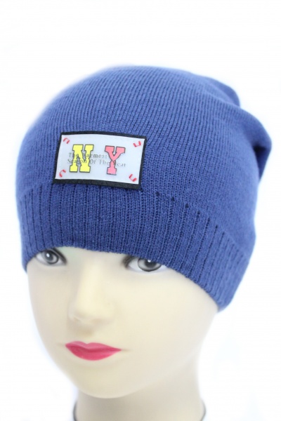 Шапочка дитяча для хлопчиків Kraft+ р.48-50 синій 2303 