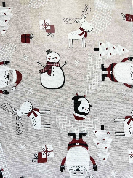 Серветка декоративна Прованс Новорічна 35x45 см бежево-червоний 