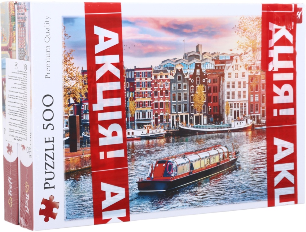 Набор пазлов Trefl (500 + 500 элементов) Амстердам (Голландия) и Кондитерская 37428/37407