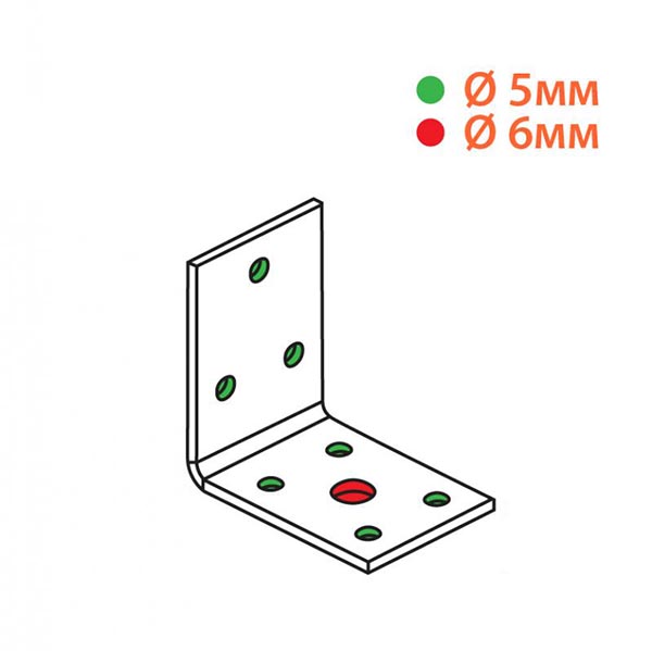 Кутник перфорований Kolchuga рівносторонній 50x50x35 мм 2,5 мм