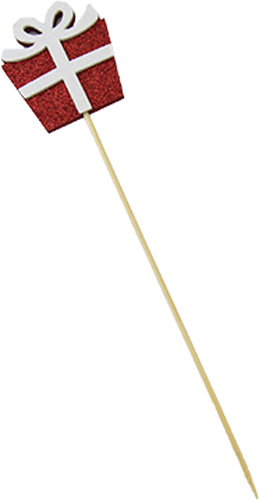 Прикраса новорічна Подарунок 6,5 см білий із червоним 1220267