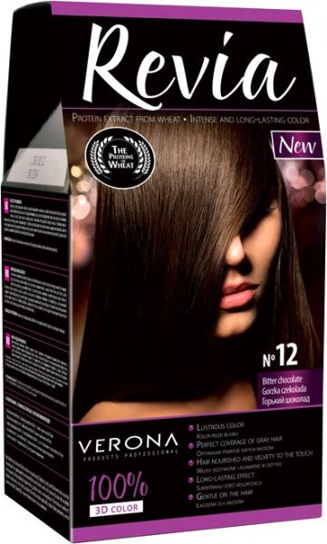 Фарба для волосся Verona REVIA 3D color №12 гіркий шоколад 50 мл
