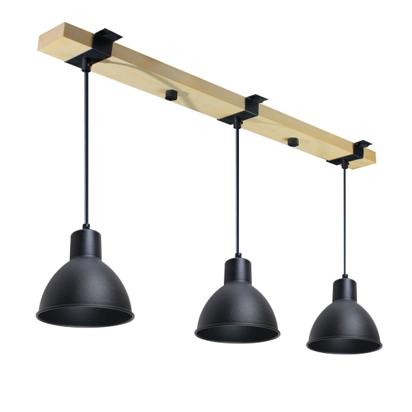Світильник підвісний Светкомплект Wooden SP 1664 3x40 Вт E27 чорний 