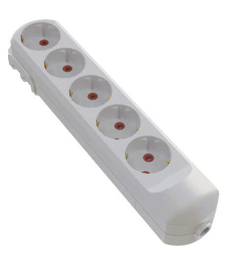 Колодка для подовжувача Neomax із заземленням 5 гн. білий 