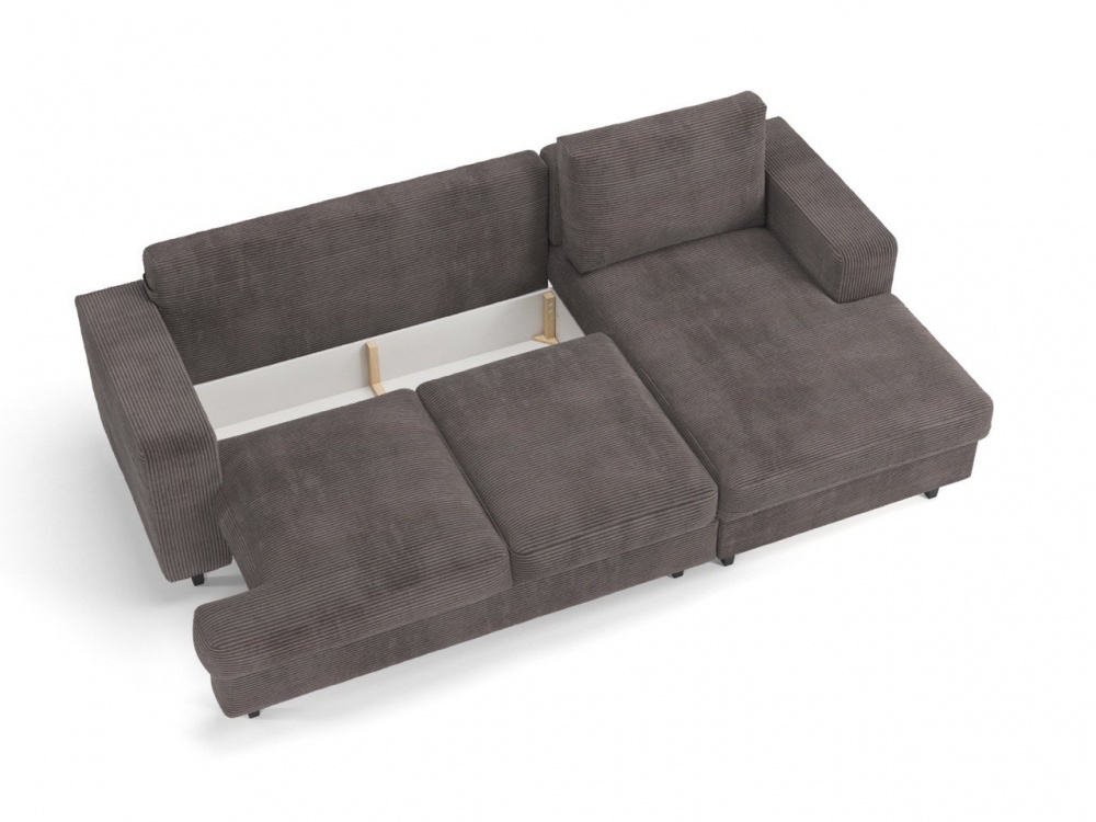 Диван угловой Мебель Прогресс Митчелл правосторонний мокко 2470x1440x900 мм